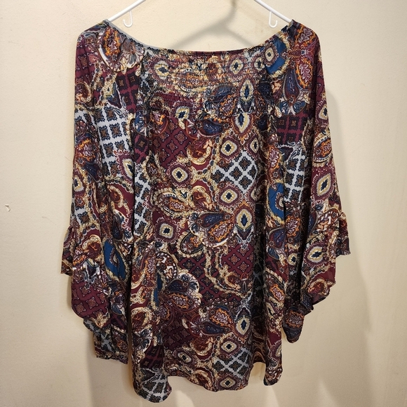 CB Established Light weight Paisley Boho Relaxed Fit blouse size XL - Picture 8 of 11